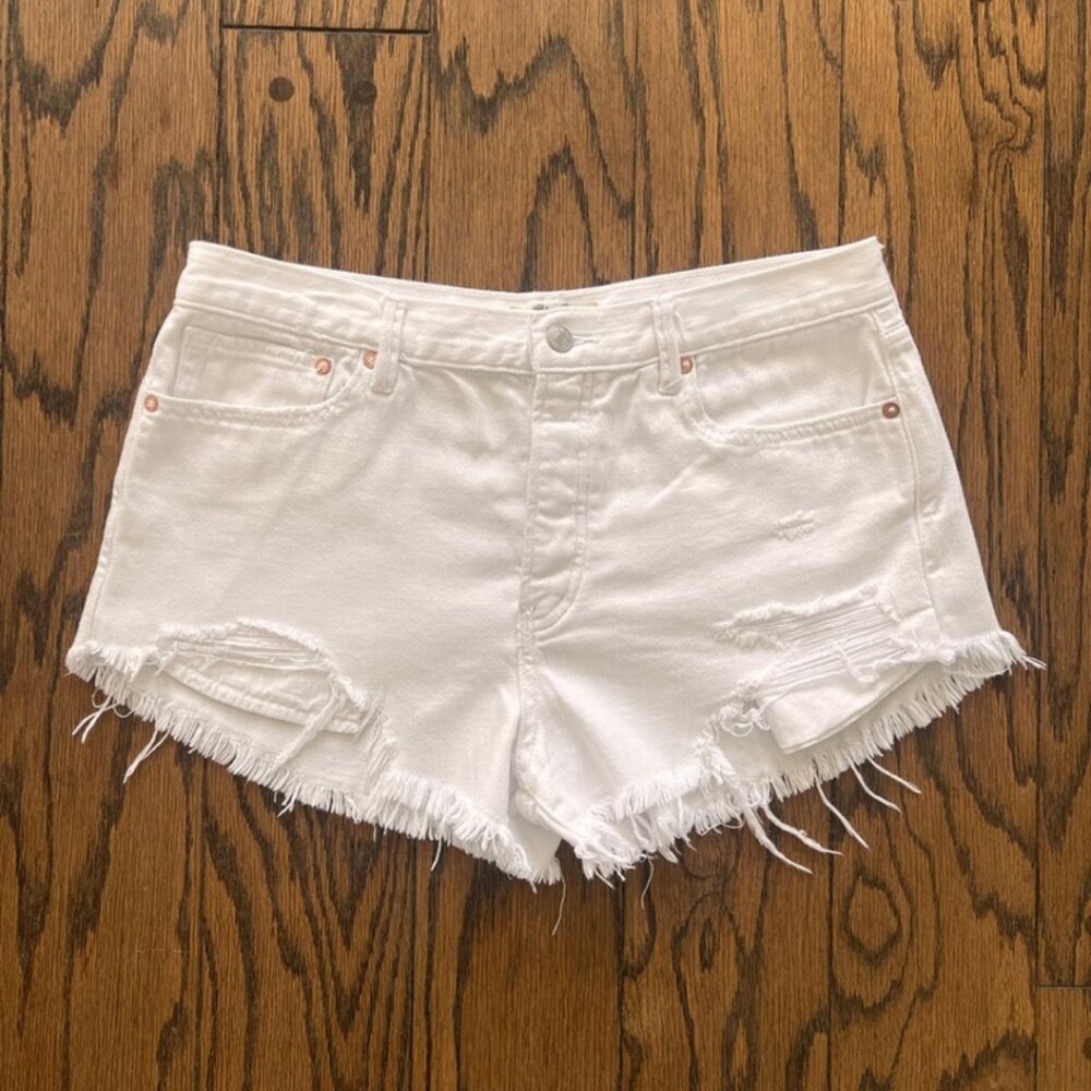 Free People White Denim Shorts Size 30